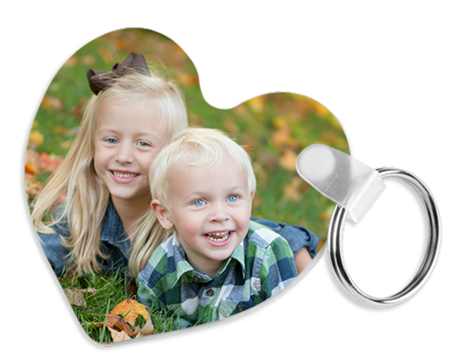 Example usage of Unisub Key Chain - Heart sublimation blank