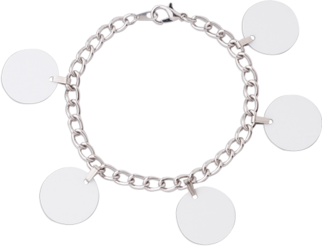 Unisub Charm Bracelet - with 5 Circle Charms sublimation blank