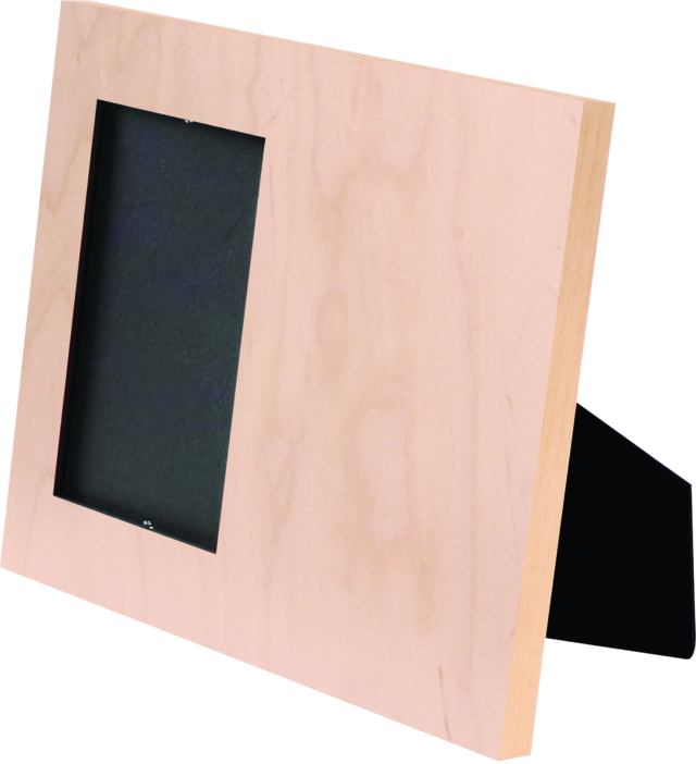 Natural Wood Picture Frame - Offset Cut, Holds 4