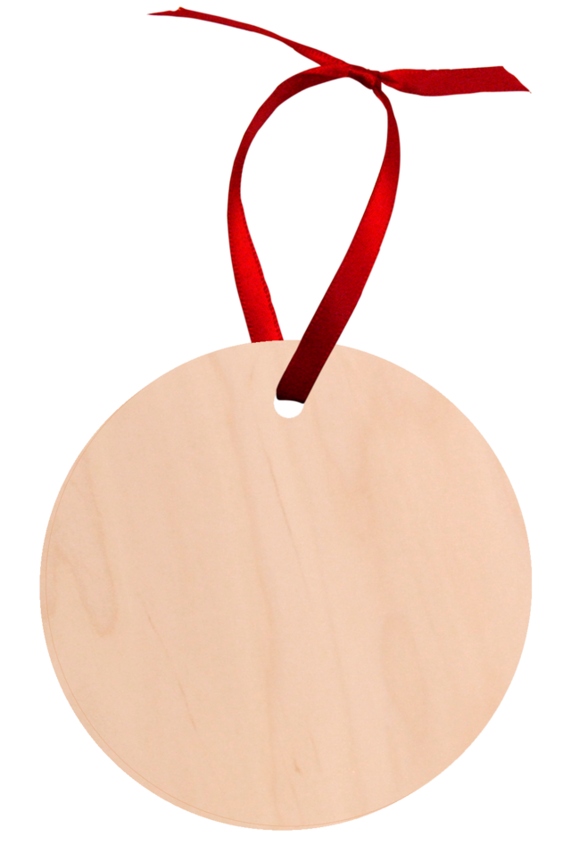 Natural Wood Ornament - Circle Mockup