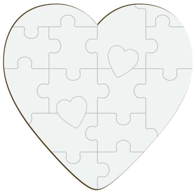 Unisub Mini Heart Puzzle - 16 pc sublimation blank