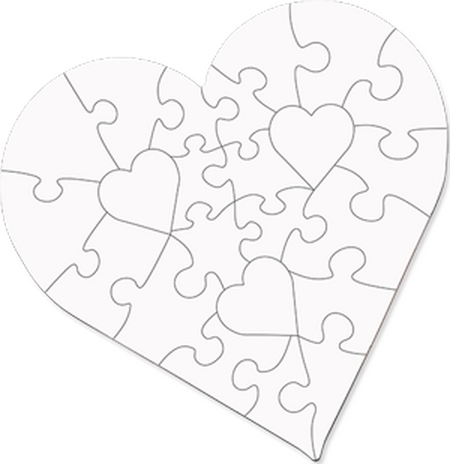 Unisub Jigsaw Puzzle - 25 Pc. Heart sublimation blank